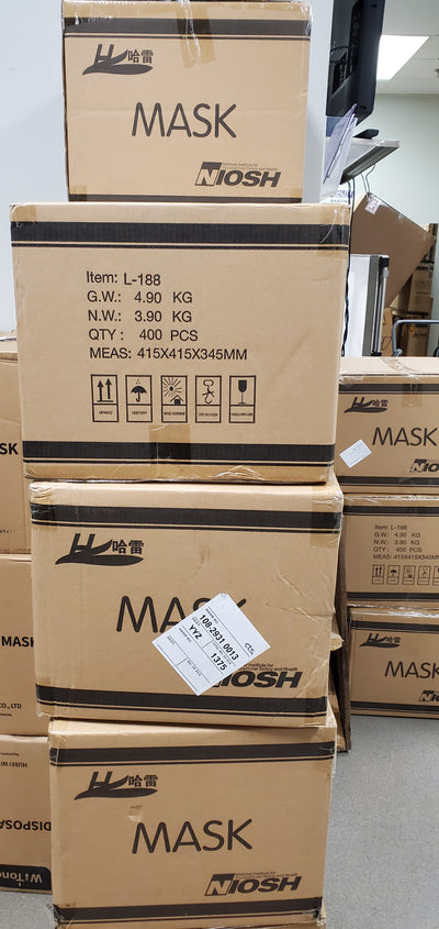 N95  Carton of NIOSH / CDC / Health Canada Approved Masks - 400 Masks in a Carton | SteriPro Canada PPE Store.