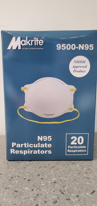N95  Makrite 9500 - NIOSH Masks - Box of 20 or By the Carton | SteriPro Canada PPE Store.