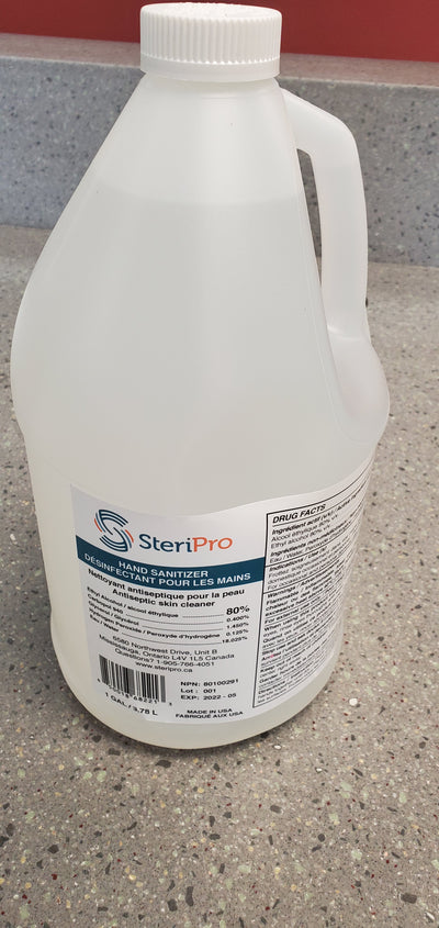 Hand Sanitizer - 1 Gallon - 80% Ethanol | SteriPro Canada PPE Store.