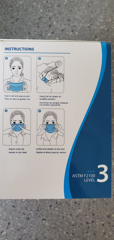 ASTM LEVEL 3 - TIE BACKS Box of 50 or More | SteriPro Canada PPE Store.