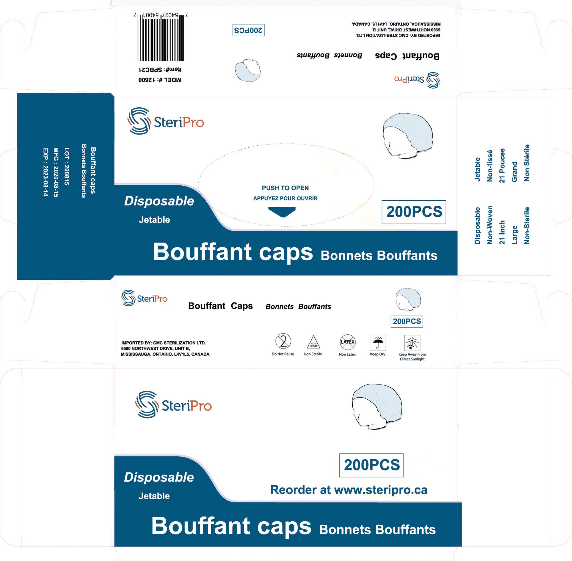 Head Cover - Bouffant Caps - Hair Cover | SteriPro Canada PPE Store.