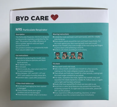 BYD Folding Style N95 NIOSH / CDC  - Box of 20 or Cartons | SteriPro Canada PPE Store.
