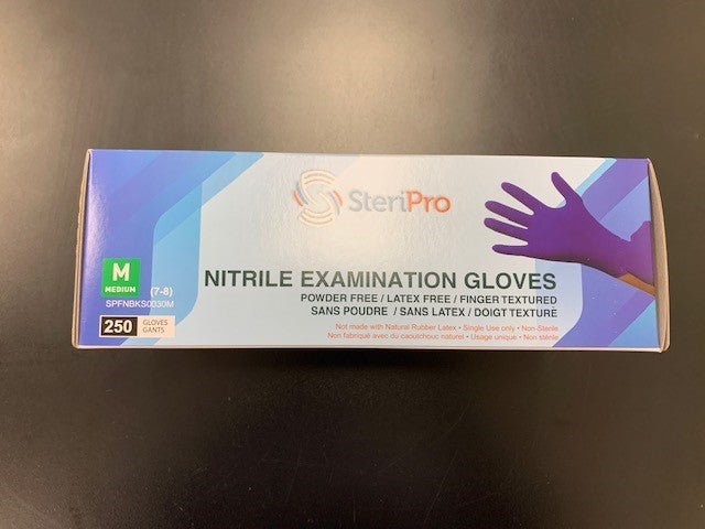 Medical Grade Nitrile Gloves (250 Gloves in XS,S,M,L or 230 Gloves XL)  - (Sizes Vary) | SteriPro Canada PPE Store.