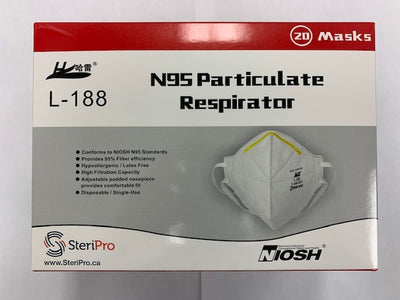 Harley L188 N95 Masks Box of 20 or Carton | SteriPro Canada PPE Store.